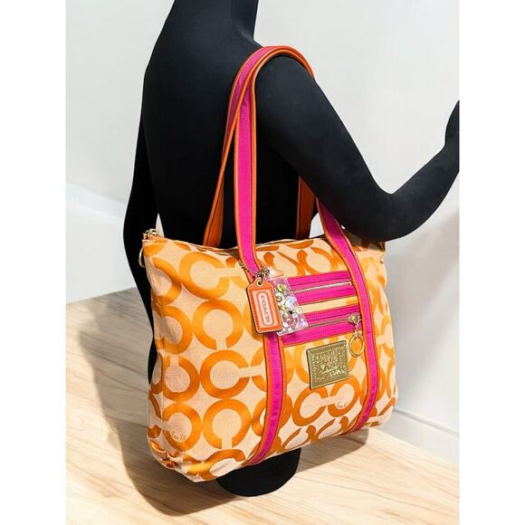 Y2K Coach 13826 Poppy OP Art Signature Tote & Large Wristlet - Picture 11 of 15